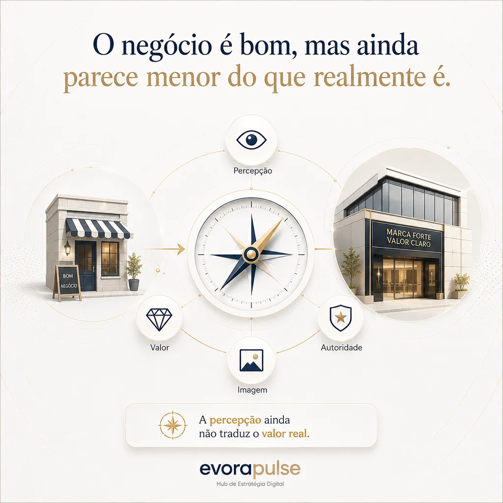 Representação visual de um negócio de alta qualidade cuja imagem ainda não transmite o valor real da entrega