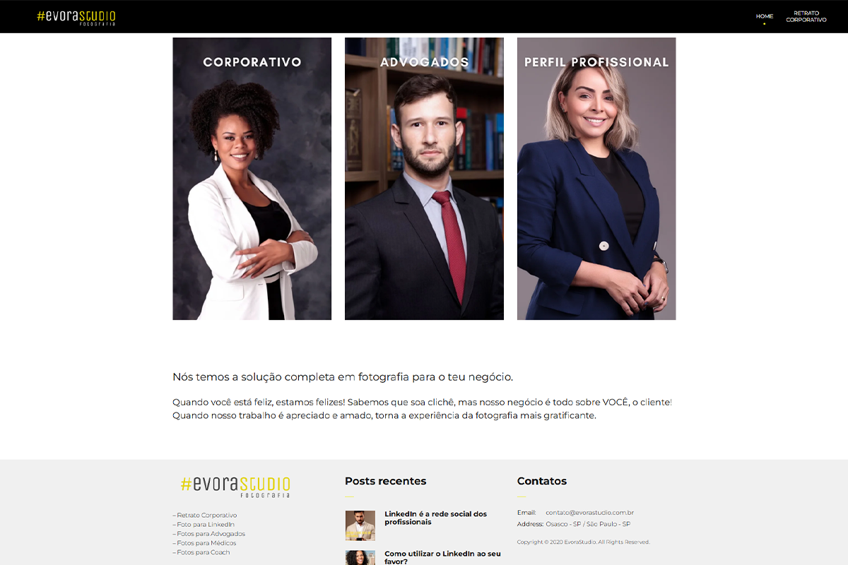 Referência do site EvoraStudio