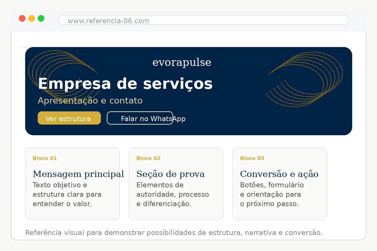 Exemplo de site para empresa de serviços