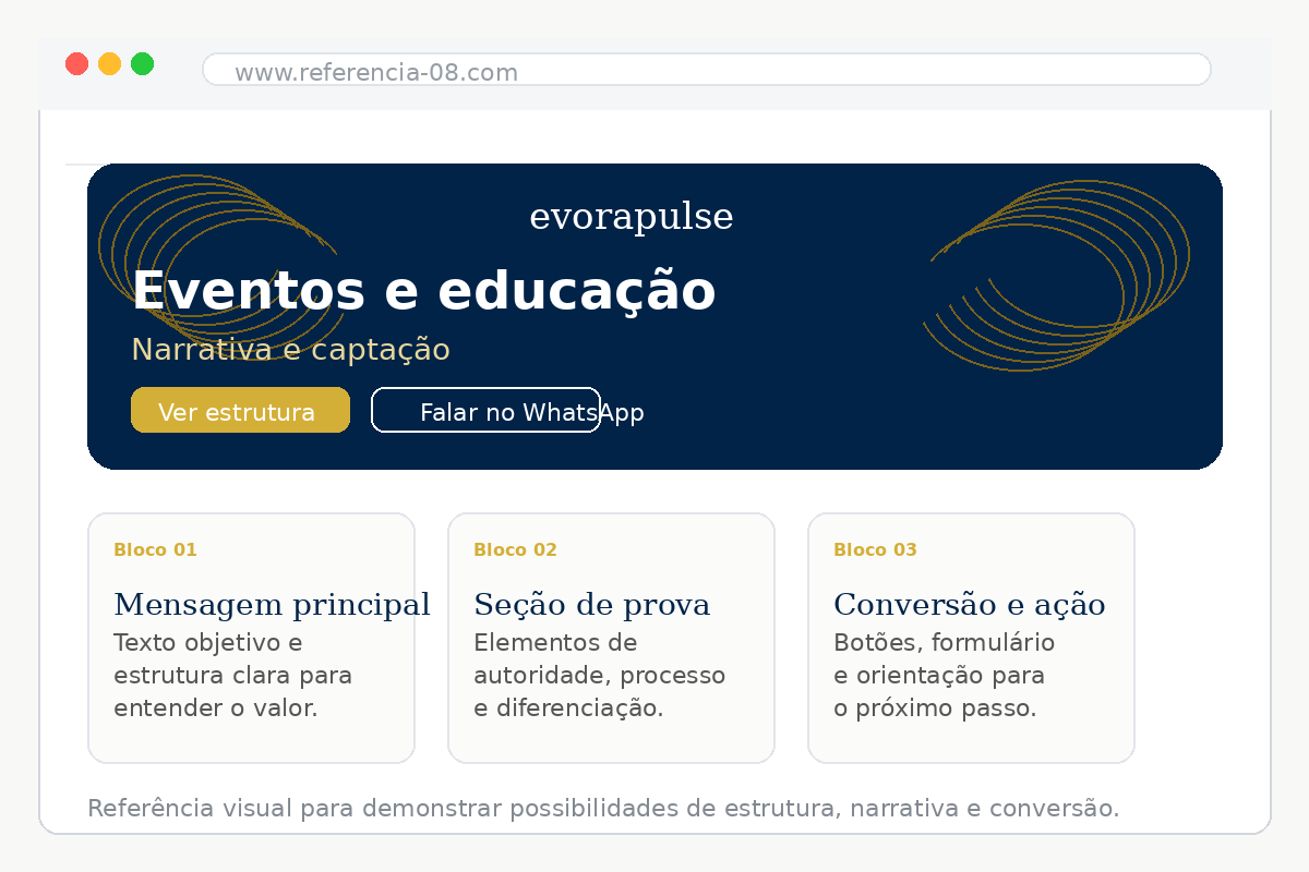 Exemplo para eventos e educação